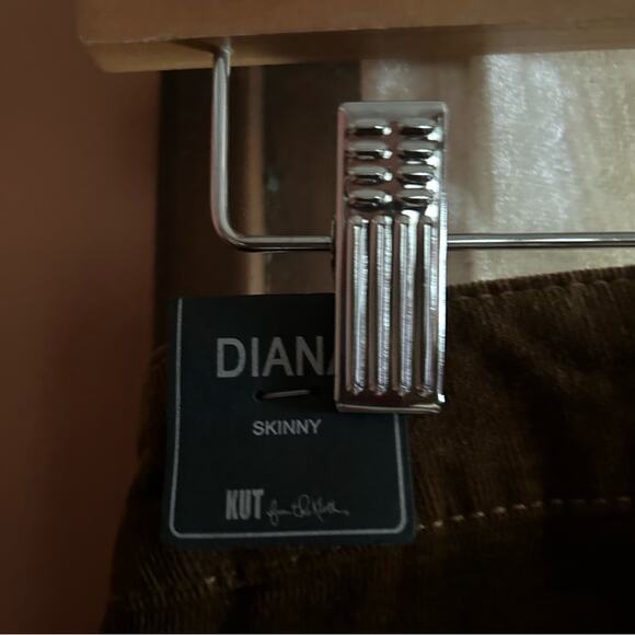 Kut from the Kloth Diana Stretch Skinny Corduroy Pants Brown NEW Size 0 - Picture 6 of 8